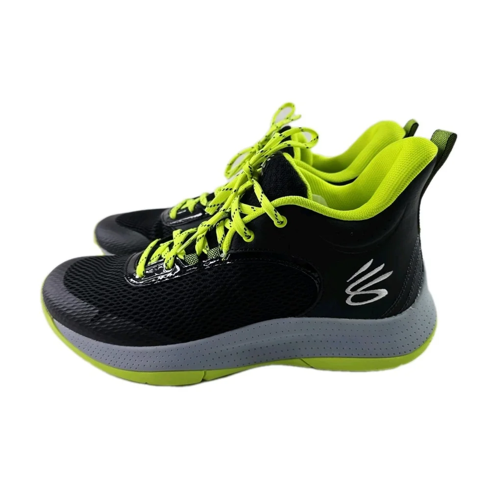 Under Armour Curry 3Z6 Black Volt Mod Grey Sneakers 3025090-001 Men's Size 10